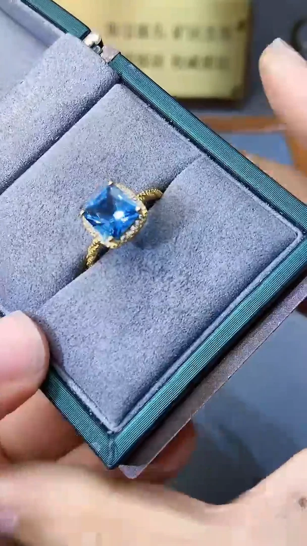 【闪购商品】海蓝宝石戒指银S925镶嵌321
