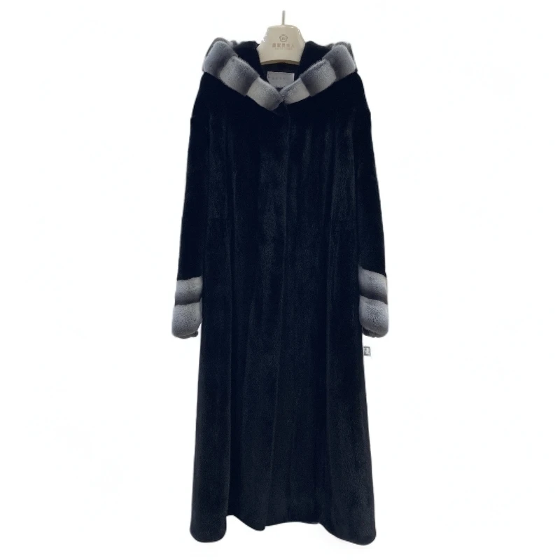 时尚高端貂皮DM24-067M黑+青子蓝