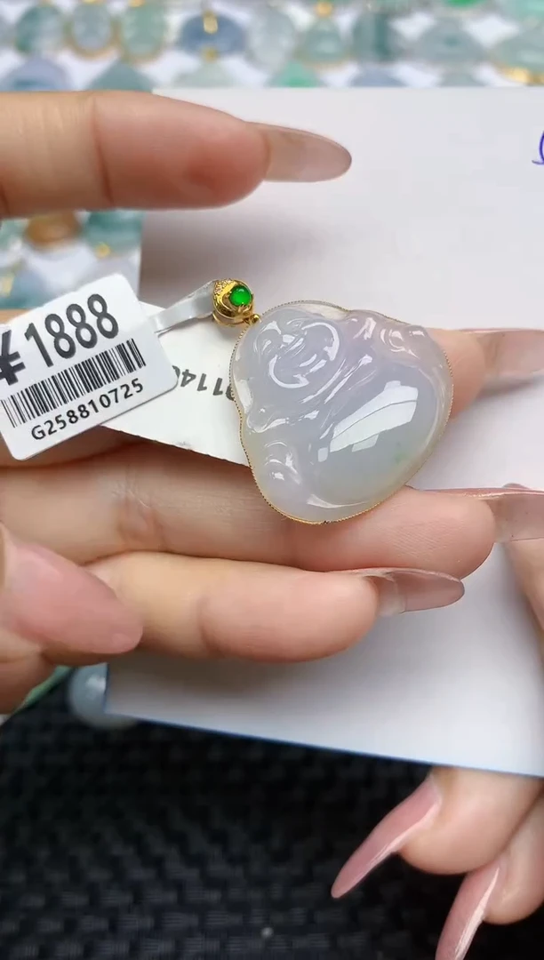 【闪购商品】翡翠颈饰18K金镶嵌天然A货翡翠 54