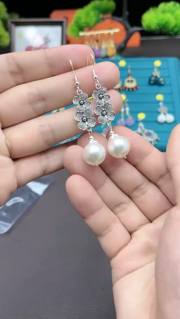 【闪购商品】拼合珍珠（马贝珠）耳饰银S925镶嵌708000