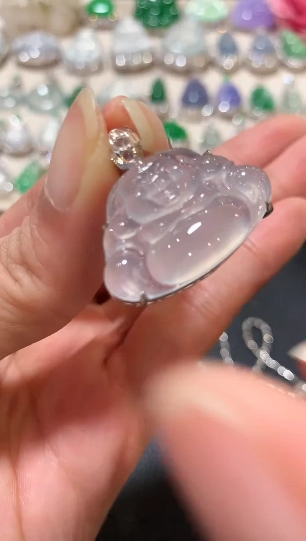 吊坠(不含链)18K金镶嵌翡翠n103