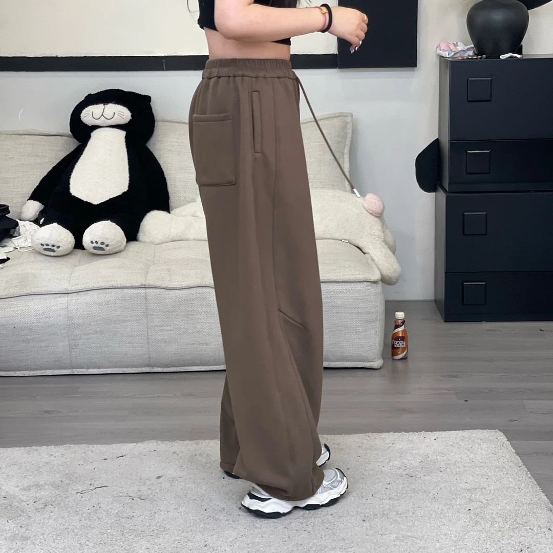 橘子罐头24新款加绒加厚直筒宽松显瘦百搭休闲ins垂感三色卫裤