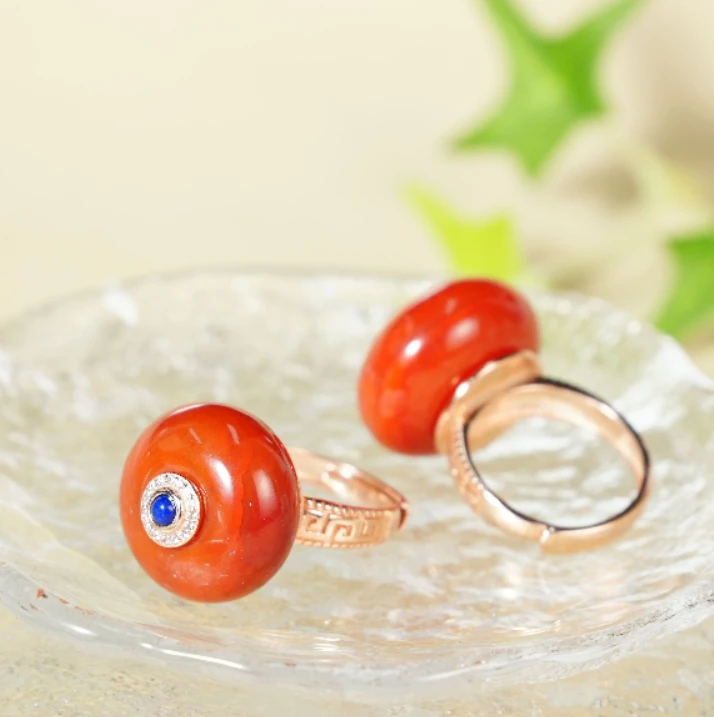 【老掌柜讲珠宝】南红平安扣戒指/多样性发一件 JXC031001