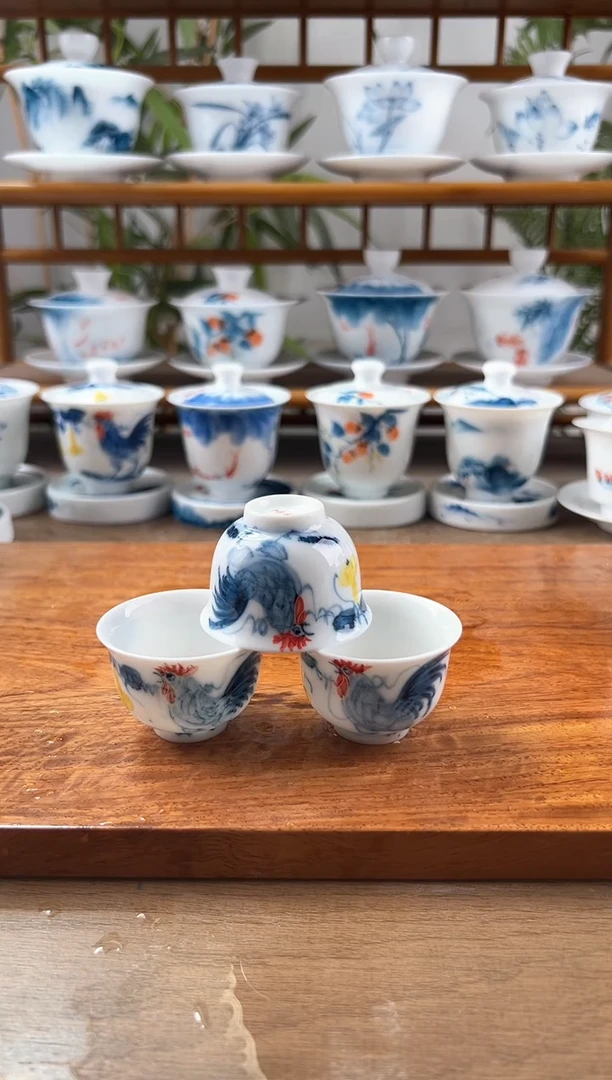 微瑕公鸡小美人杯3个