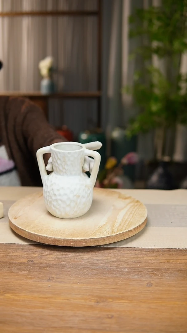 【闪购商品】陶瓷 花器陶瓷花瓶手捏瓶008瑕疵