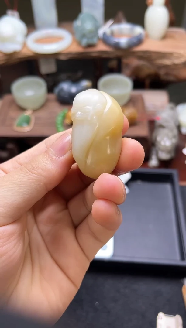 和田玉未镶嵌吊坠(不含链)且末迪克兰 南极仙翁