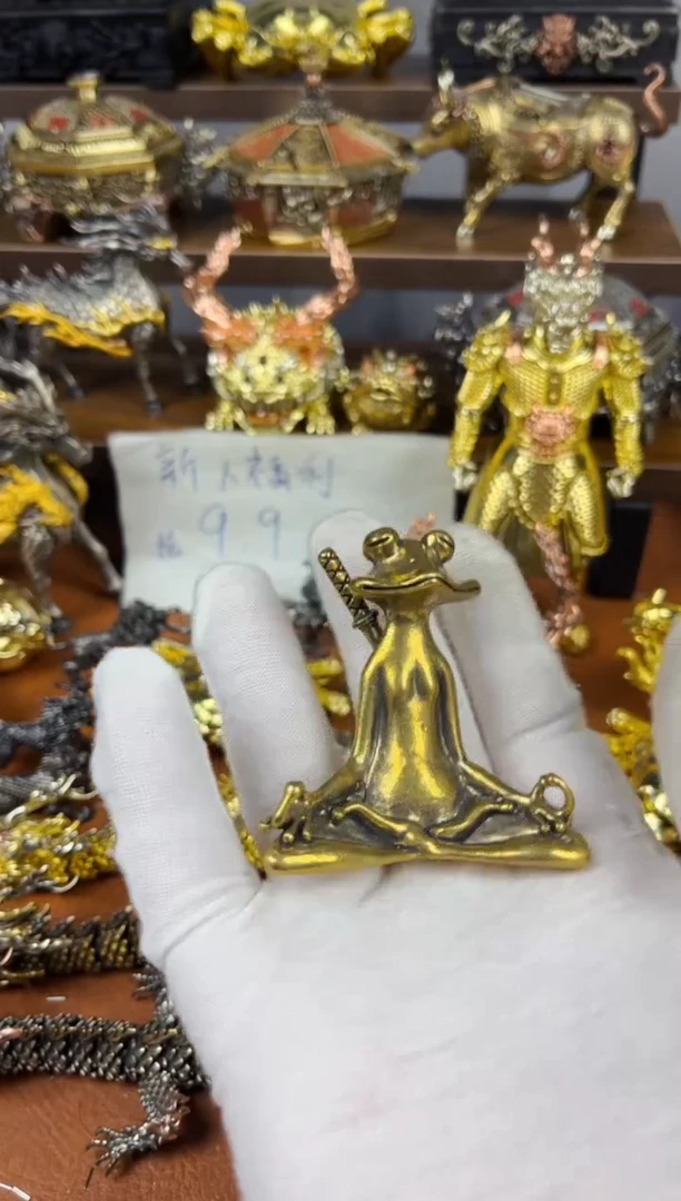 禅意蛙黄铜摆件普通款9.9