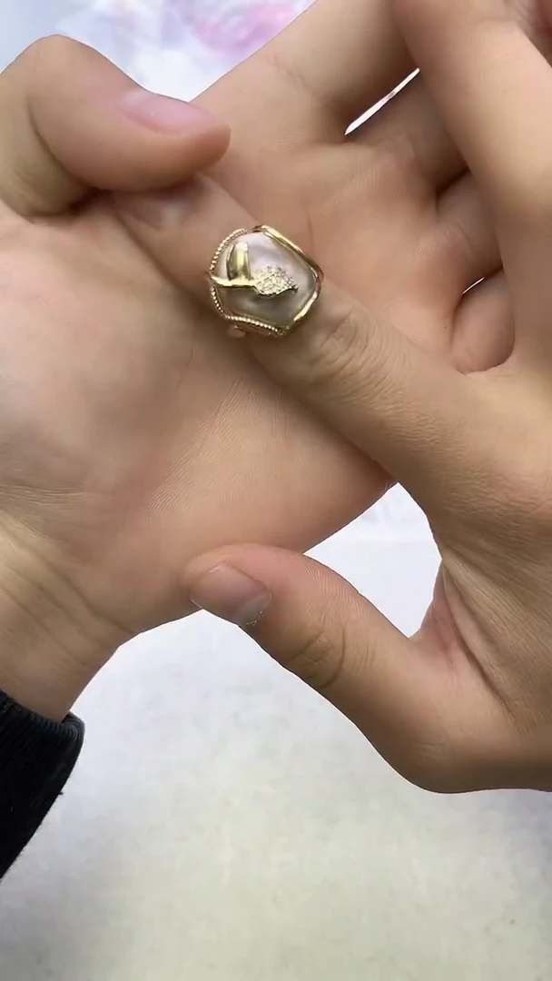 未镶嵌戒指淡水珍珠紫色系戒指