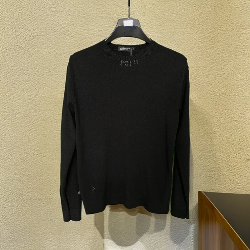 POLO百搭体桖长袖针织时尚休闲黑色半高圆领