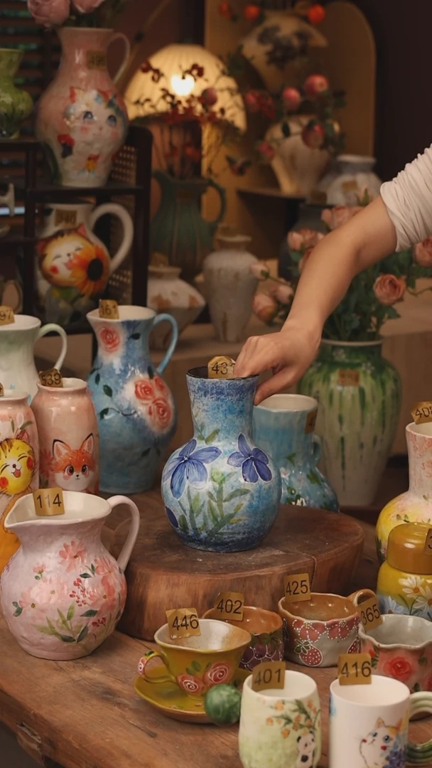 陶瓷景德镇设计师手作花器摆件侘寂风431