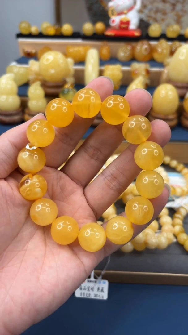 手串琥珀未镶嵌p52精品蜜蜡手串 16mm 33.41克
