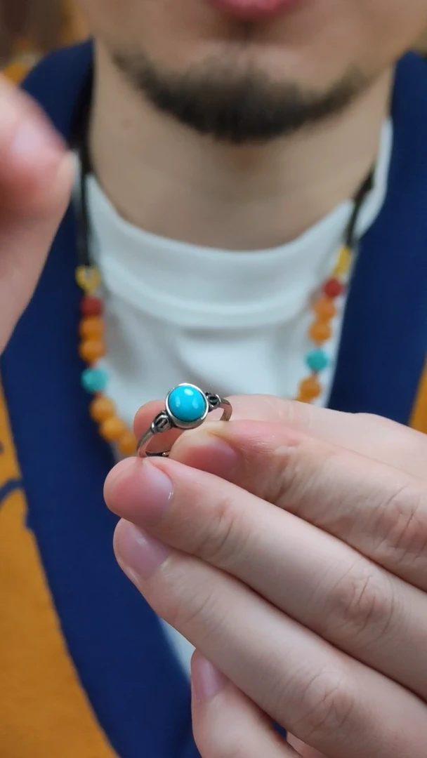 【闪购商品】绿松石戒指银S925镶嵌013念一松石戒指