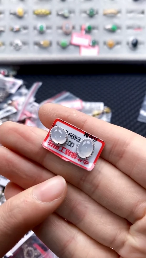 翡翠戒指银S925镶嵌4444---3