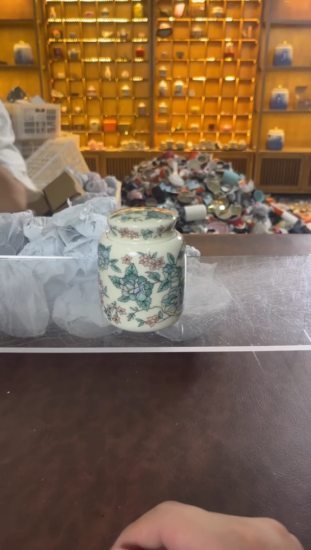 瓷片花溪陶瓷00000山茶花茶叶罐