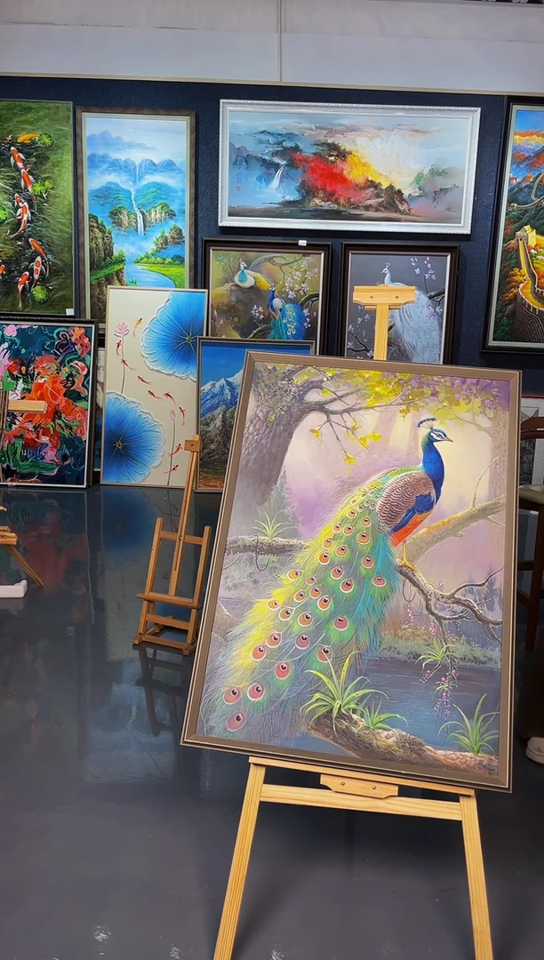 【闪购商品】油画76号 70*100 孔雀-手绘油画