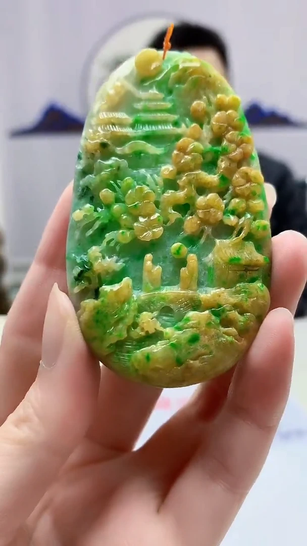 【闪购商品】定制翡翠未镶嵌5153zm-毛货挂件山水164