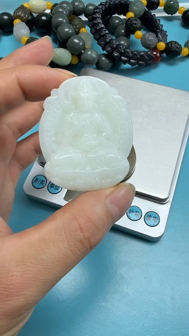 颈饰未镶嵌和田玉浪***?002（双面雕刻）