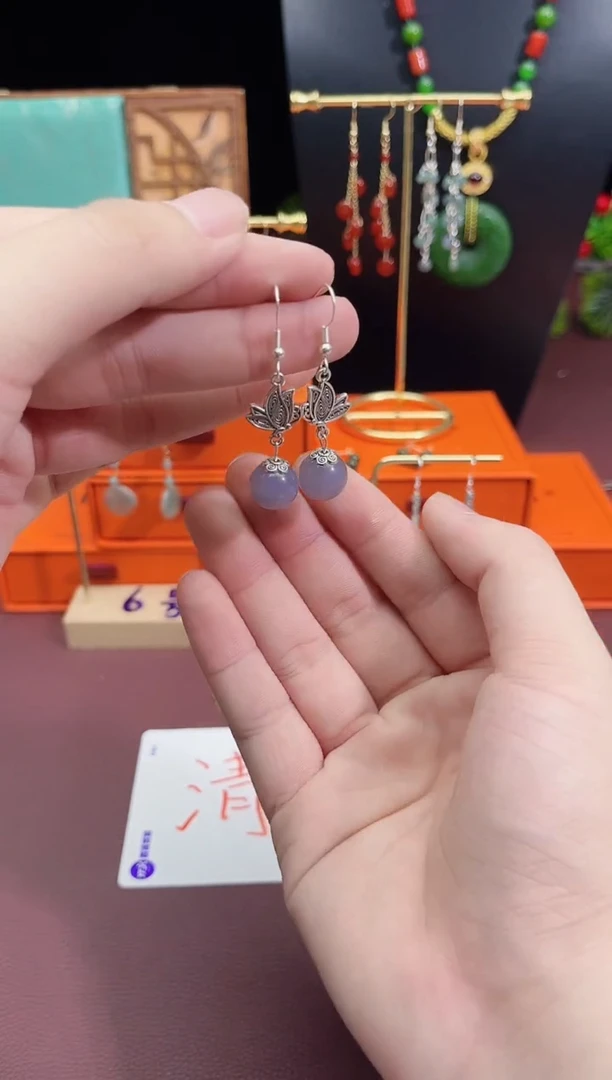 银S925镶嵌耳饰玛瑙/玉髓231