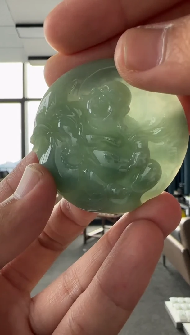 颈饰未镶嵌翡翠天然翡翠A货孤品一件