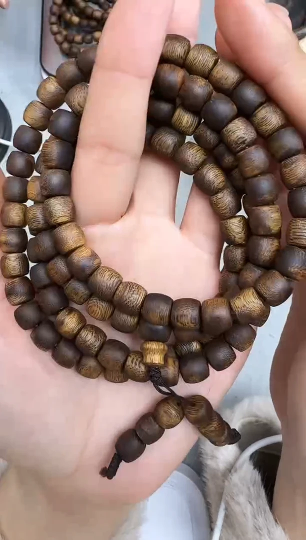 沉香手串0836红骨凹身鼓珠多圈多样性发一