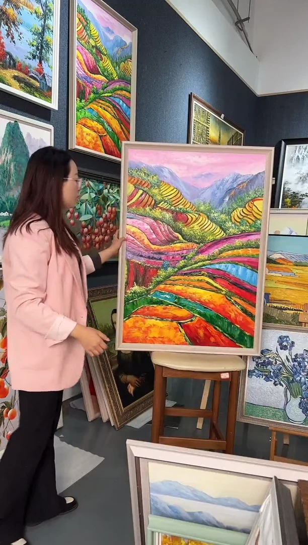 【闪购商品】油画76号 70*100 梯田-手绘油画