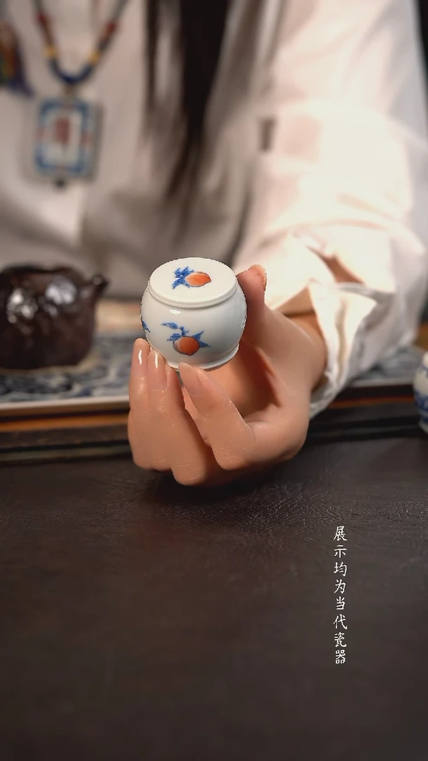 聚澜堂桃子石鼓盖置