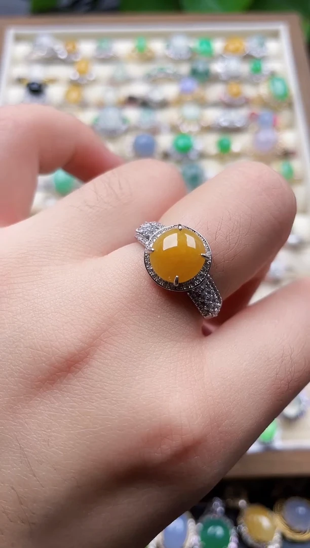 银S925镶嵌戒指翡翠86