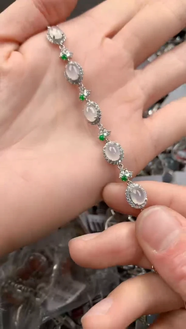 银S925镶嵌戒指翡翠444   2