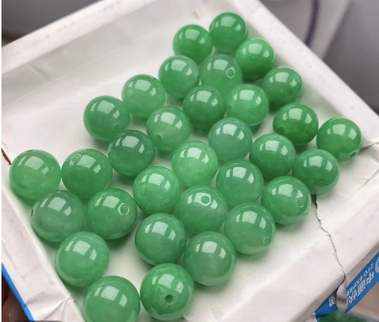1缅料A货珠子卡10mm绿珠 单珠 （多样性发一颗）