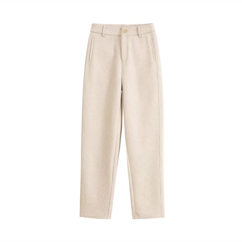 8801超细澳洲醋酸羊  毛暖绒冬季九分直筒裤