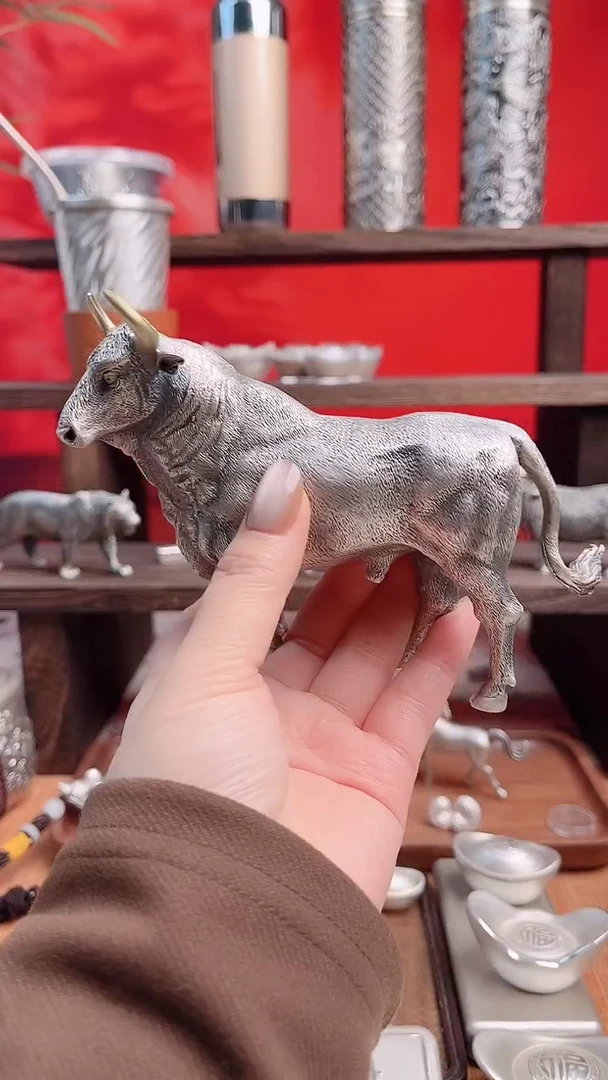 【闪购商品】茶宠做旧十二生肖银摆件（牛）