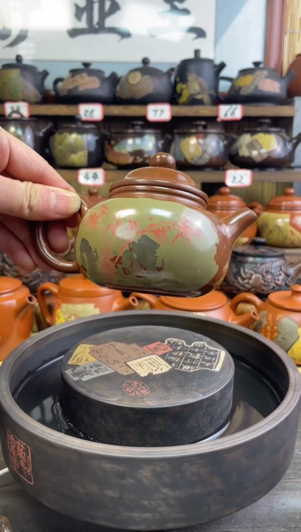 【闪购商品】壶建水紫陶高亮光多道彩填壶