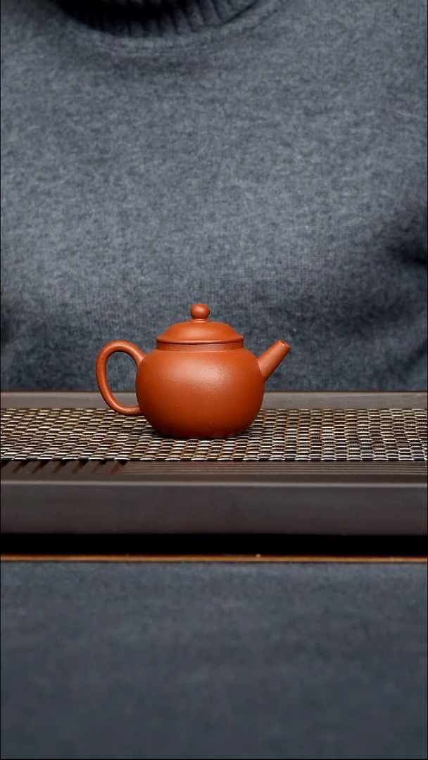茶壶朱泥小苹果黄龙山原矿零添加朱泥全手工制作138毫升