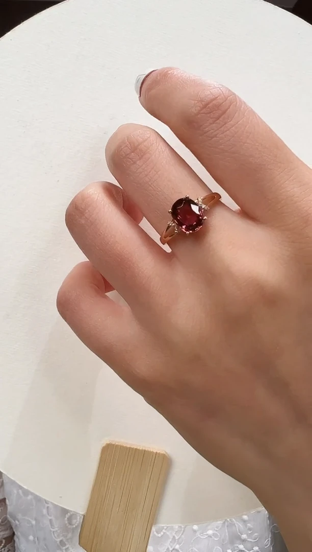 18K金镶嵌戒指碧玺22【主石1.65ct】