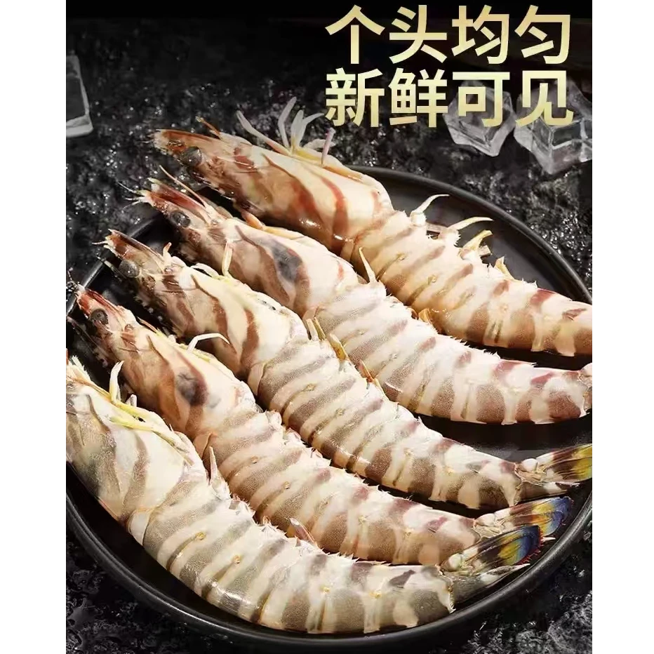 [夜色温柔] 鲜冻黑虎虾16-20到手3斤