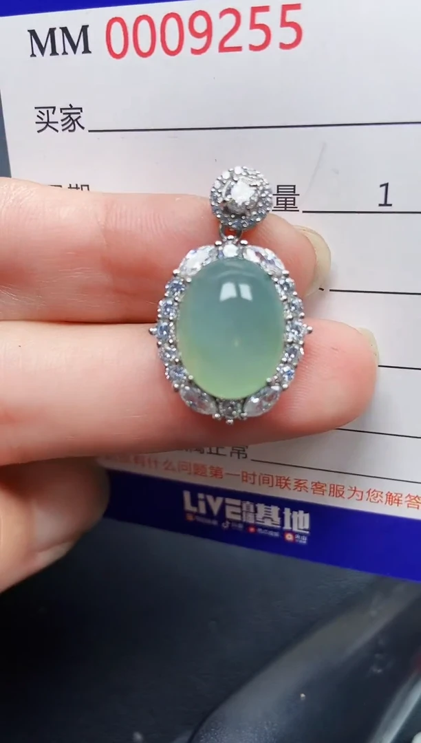 翡翠银S925镶嵌颈饰9255