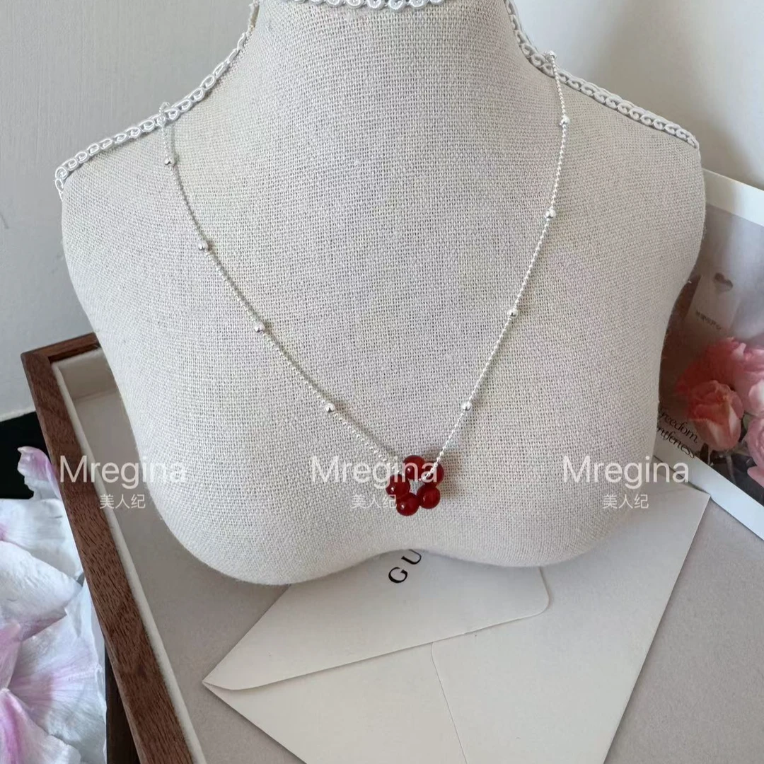 铜合金项链 原创设计手工小花饰品坠链气质复古（C04）