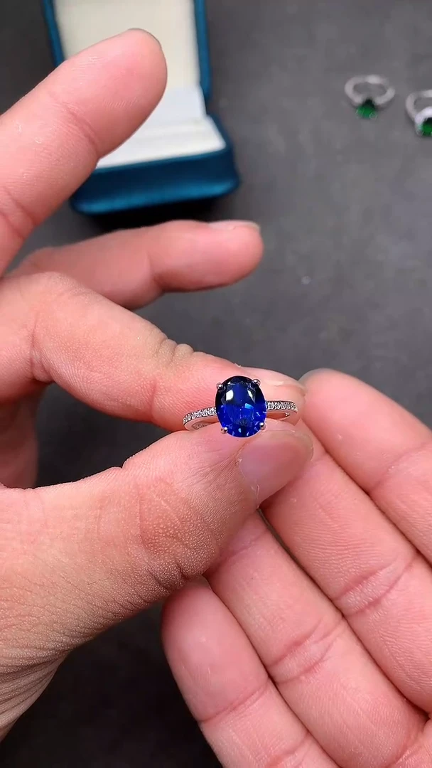 【闪购商品】蓝宝石戒指银S925镶嵌·····