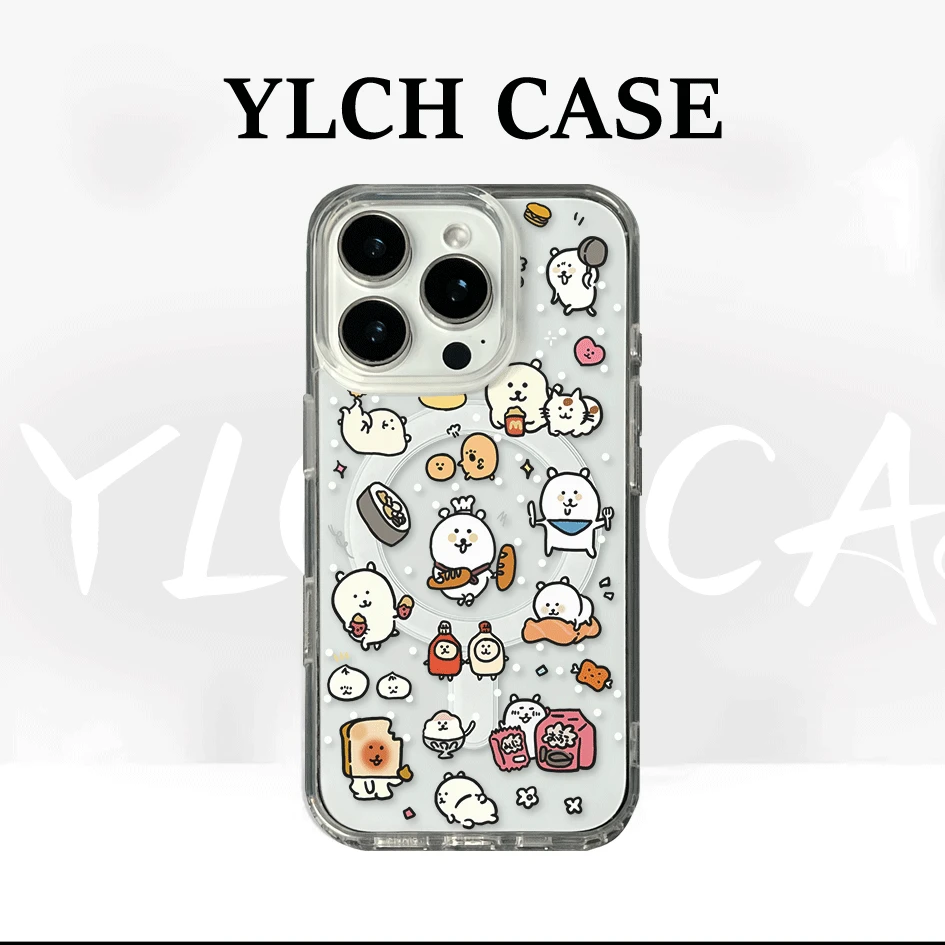 自嘲熊适用苹果16亚克力磁吸手机壳卡通1415/13全包12保护套防摔