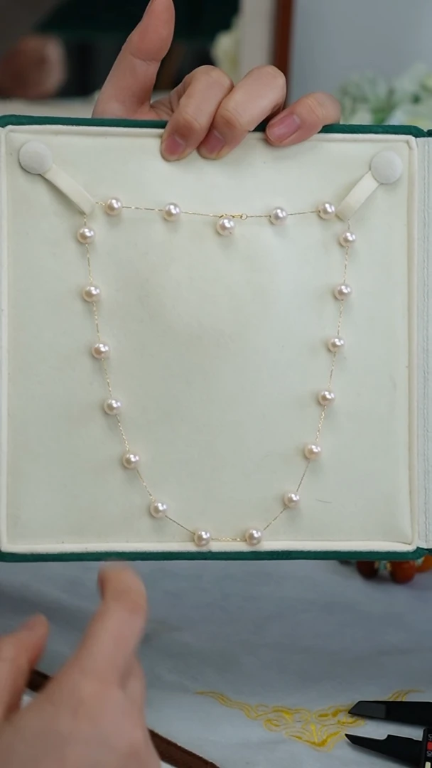 【闪购商品】淡水珍珠颈饰18K金镶嵌项链