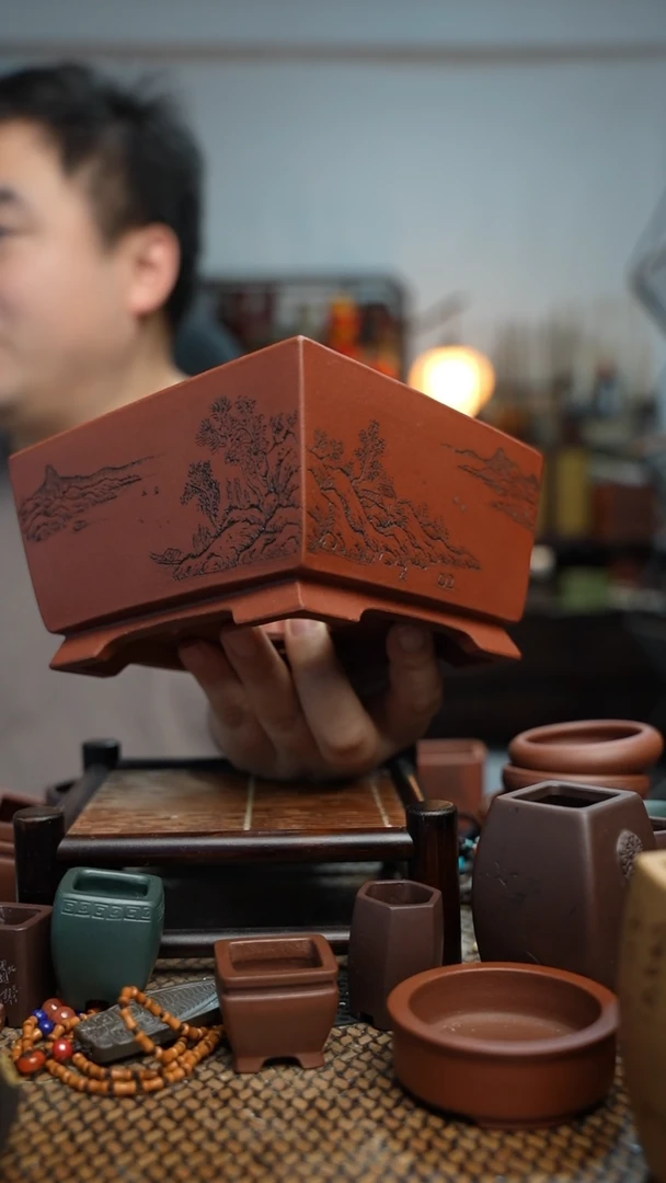 紫砂花盆長木軒精品紫砂