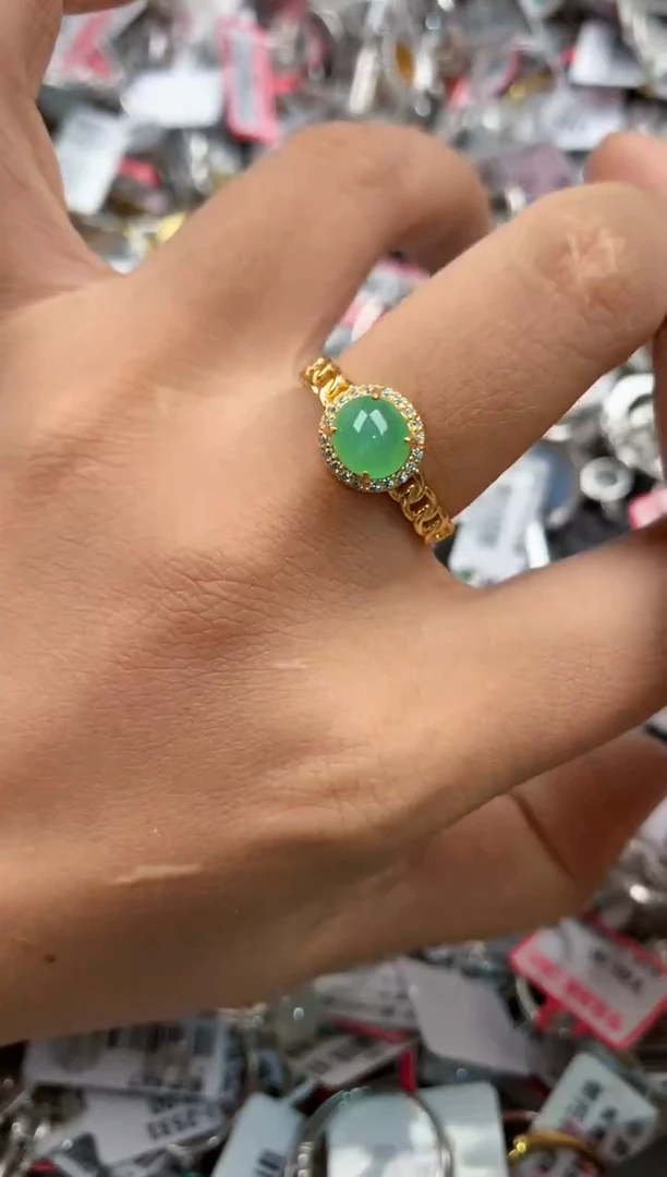 银S925镶嵌戒指翡翠121212----6