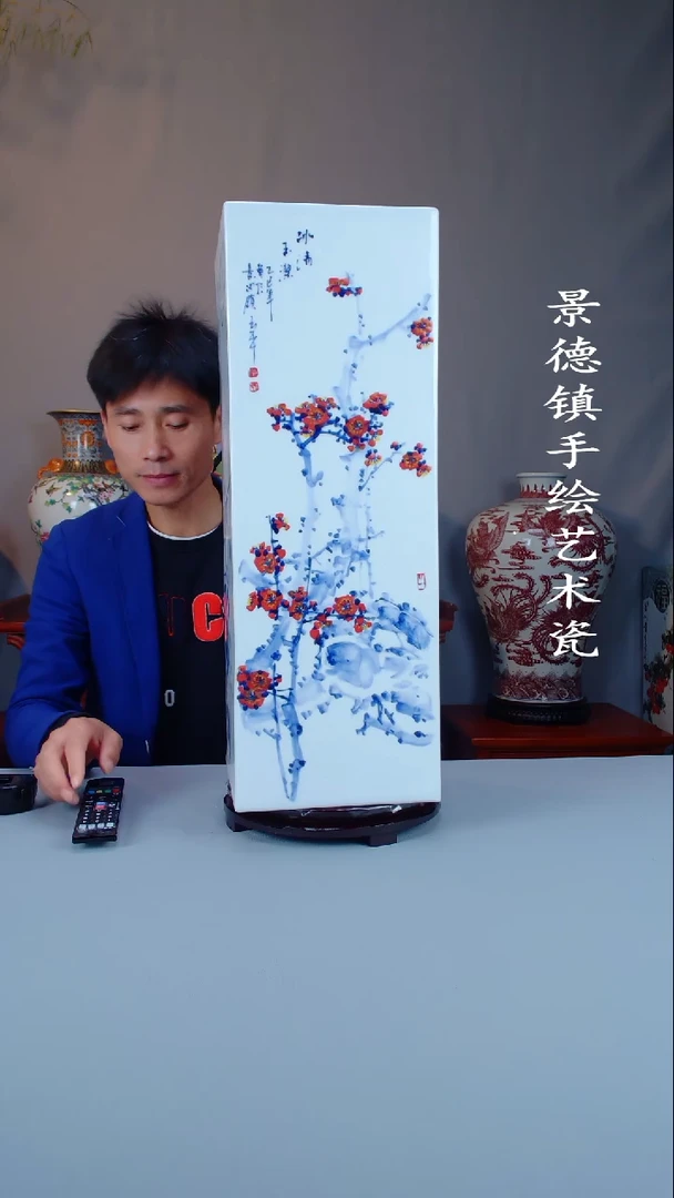 瓶陶景德镇手工手绘陶瓷摆件56