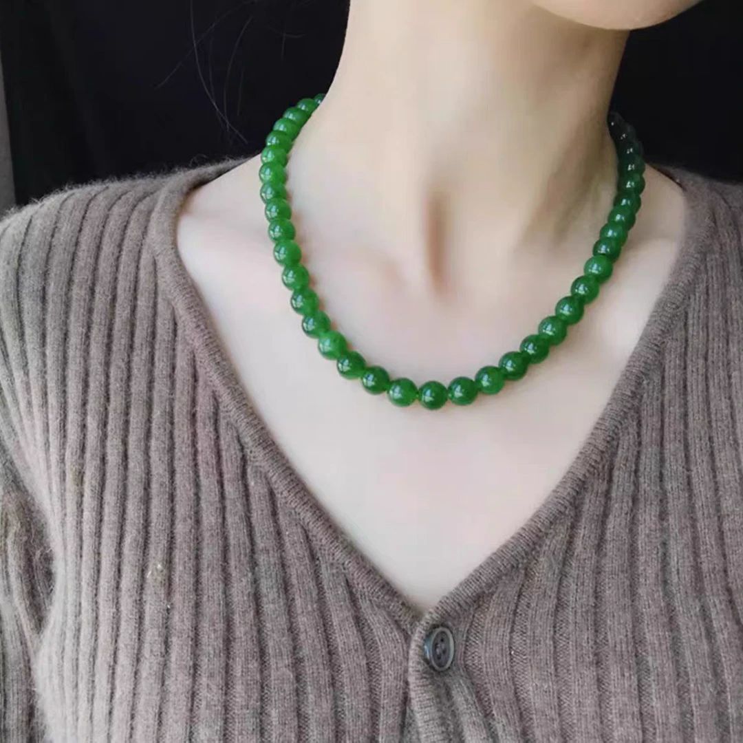 【新疆直发】和田玉碧玉项链珠链F多样性发一