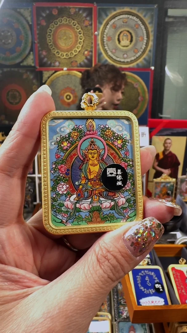 吊坠壹善缘城手绘唐卡地藏