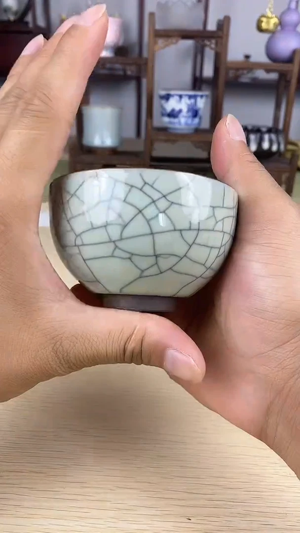 瓷片瓷心匠物直播间福利开片杯