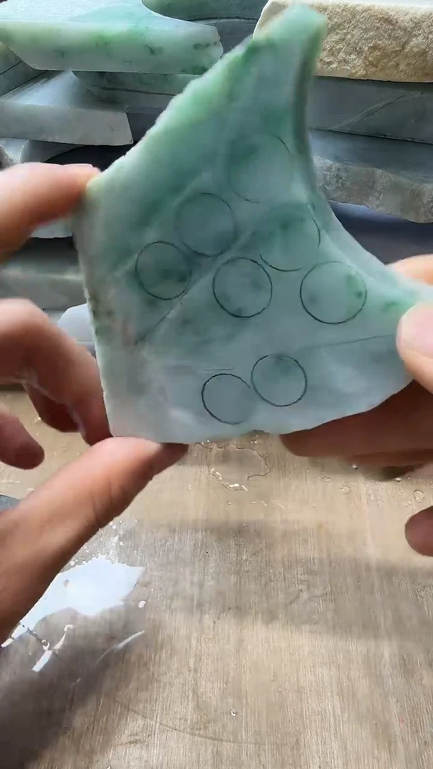 裸石翡翠天然翡翠A货花564