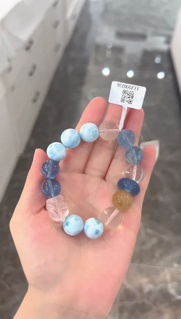 未镶嵌针钠钙石（海纹石）手串手串