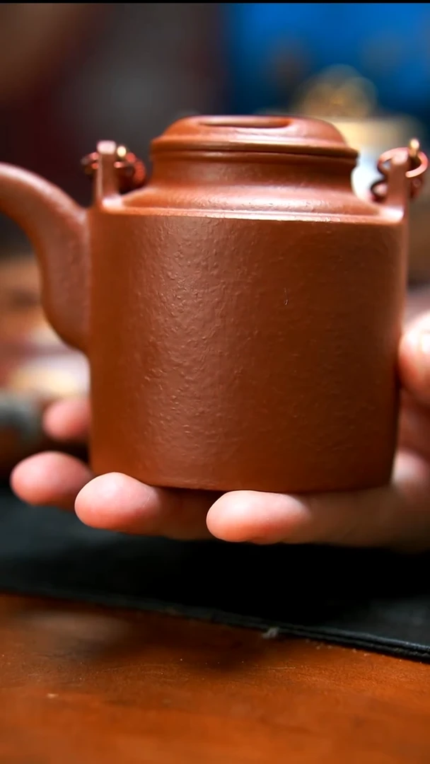 茶壶紫砂朱泥洋桶提梁壶