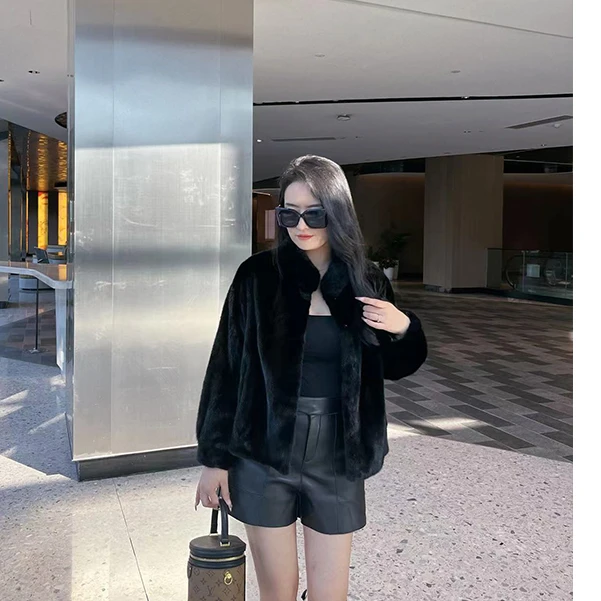 1212进口水貂皮草外套常规小立领设计百搭整貂0490-60